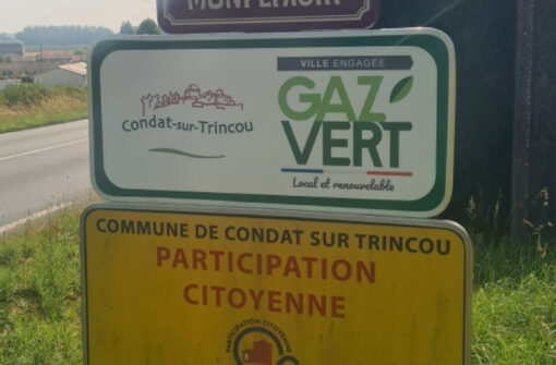 Le label « Ville engagée gaz vert » est maintenant à Condat-sur-Trincou