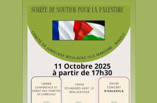Stéphane Bost, président du comité de Jumelage Bir-Zeit Palestine avec Boulazac Isle Manoire