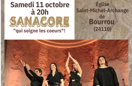 Le Quatuor vocal Sanacore chantera à Bourrou et à Saint-Just les 11 et 12 octobre