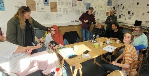 Les habitants du quartier et la compagnie Ouïe/Dire