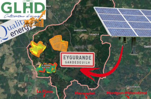 GLHD (Qualitas Energy) prévoit 52ha de photovoltaïque à Eygurande-et-Gardedeuil CCIDL, Stéphane Dinard et Bertrand de Terrater